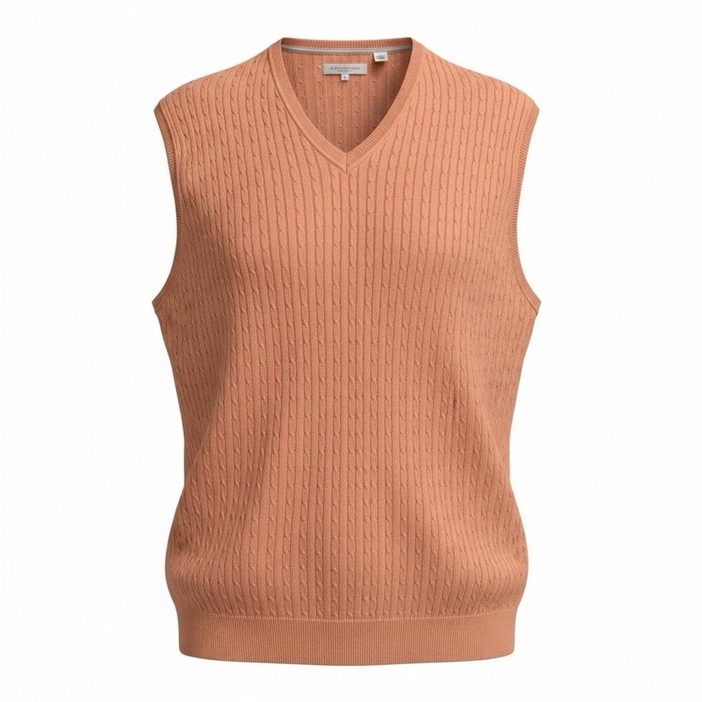 Alex Cannon Peach Sleeveless Knit V-Neck Tank Top Cotton Size L Women